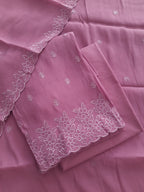 Purple Mul Chanderi Embroidered Salwar Suit