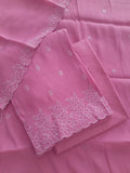 Lavender Mul Chanderi Embroidered Salwar Suit