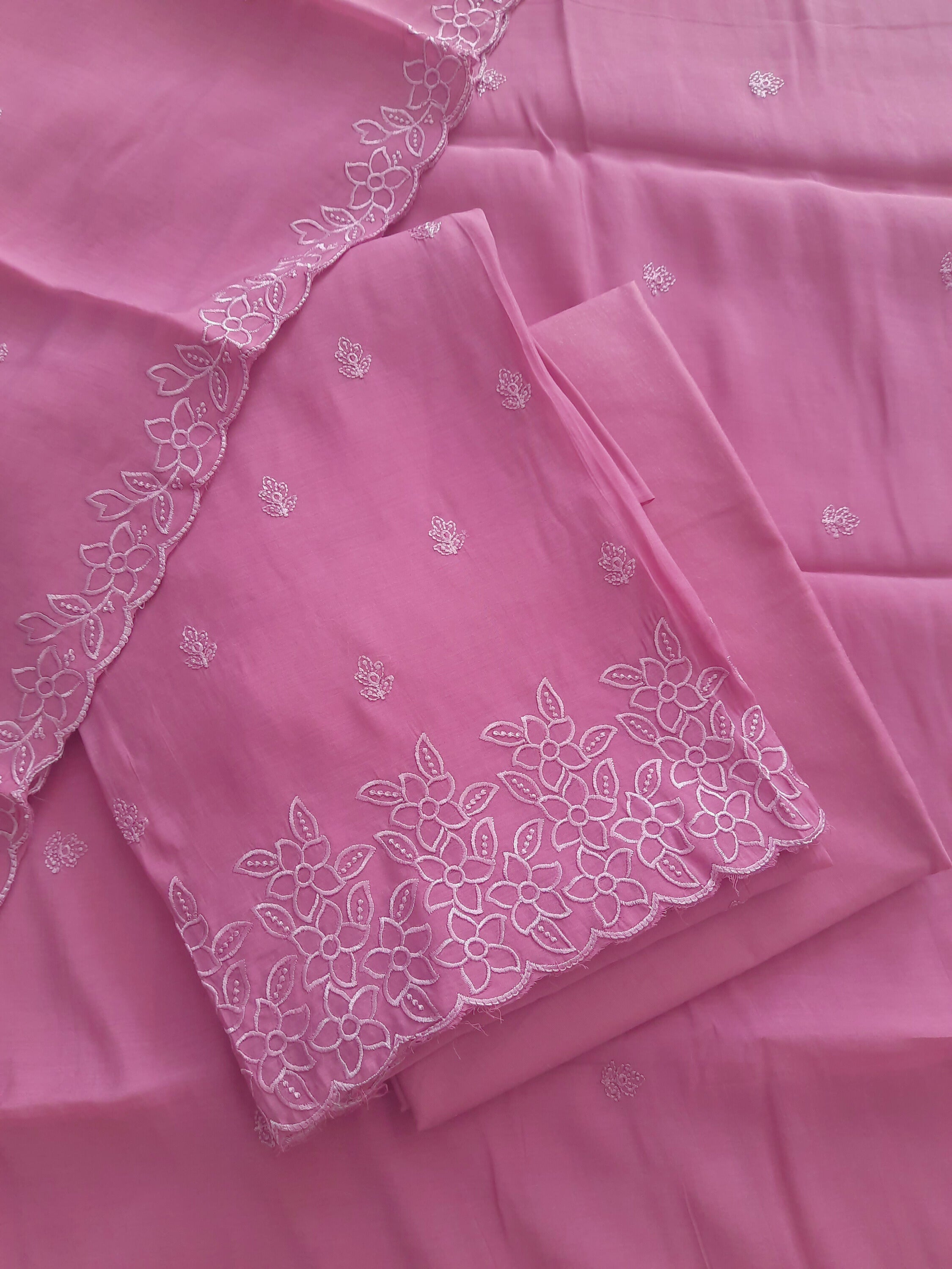 Lavender Mul Chanderi Embroidered Salwar Suit
