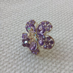 Gold-Tone Crystal Flower Hair Claw Clip – Purple