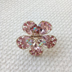Gold-Tone Crystal Flower Hair Claw Clip – Pink