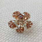 Gold-Tone Crystal Flower Hair Claw Clip – Peach