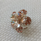Gold-Tone Crystal Flower Hair Claw Clip – Peach