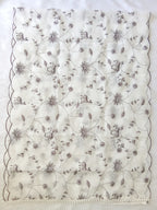 White Kota Doria Salwar Kameez Suit with Grey Embroidery