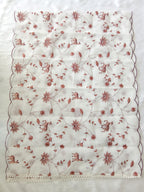 White Kota Doria Salwar Kameez Suit with Creamy Peach Embroidery