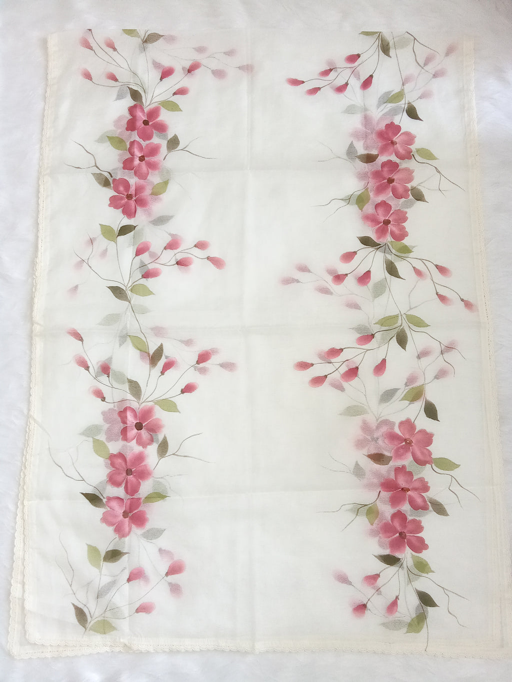 Off-White Jam Silk Unstitched Salwar Kameez Suit with Floral Printed Dupatta