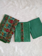 Green Salwar Kameez with Kantha Work Dupatta & Plain Bottom
