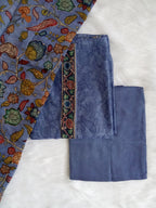 Blue Salwar Kameez with Kantha Work Dupatta & Plain Bottom