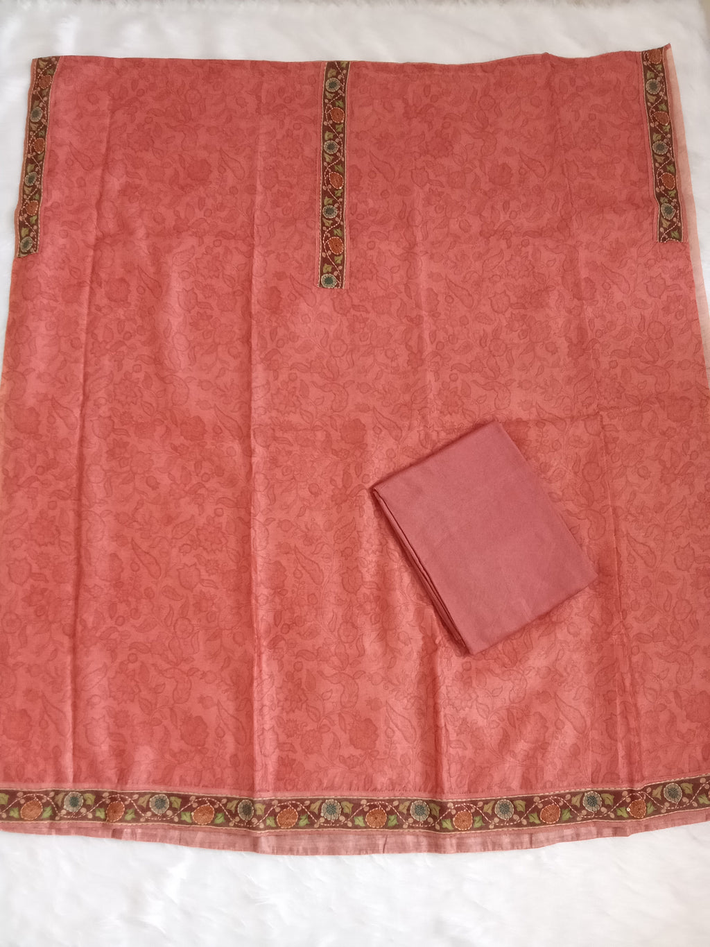 Pink Salwar Kameez with Kantha Work Dupatta & Plain Bottom