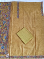 Mustard Yellow Salwar Kameez with Kantha Work Dupatta & Plain Bottom