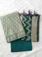 Mint Green Raw Silk Banarasi Unstitched Salwar Kameez Suit