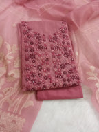 Rose Pink Jamdani Silk Salwar Kameez Suit with Jamdani Dupatta