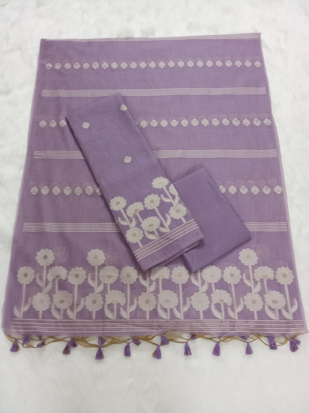 Purple Jamdani Silk Salwar Kameez Suit