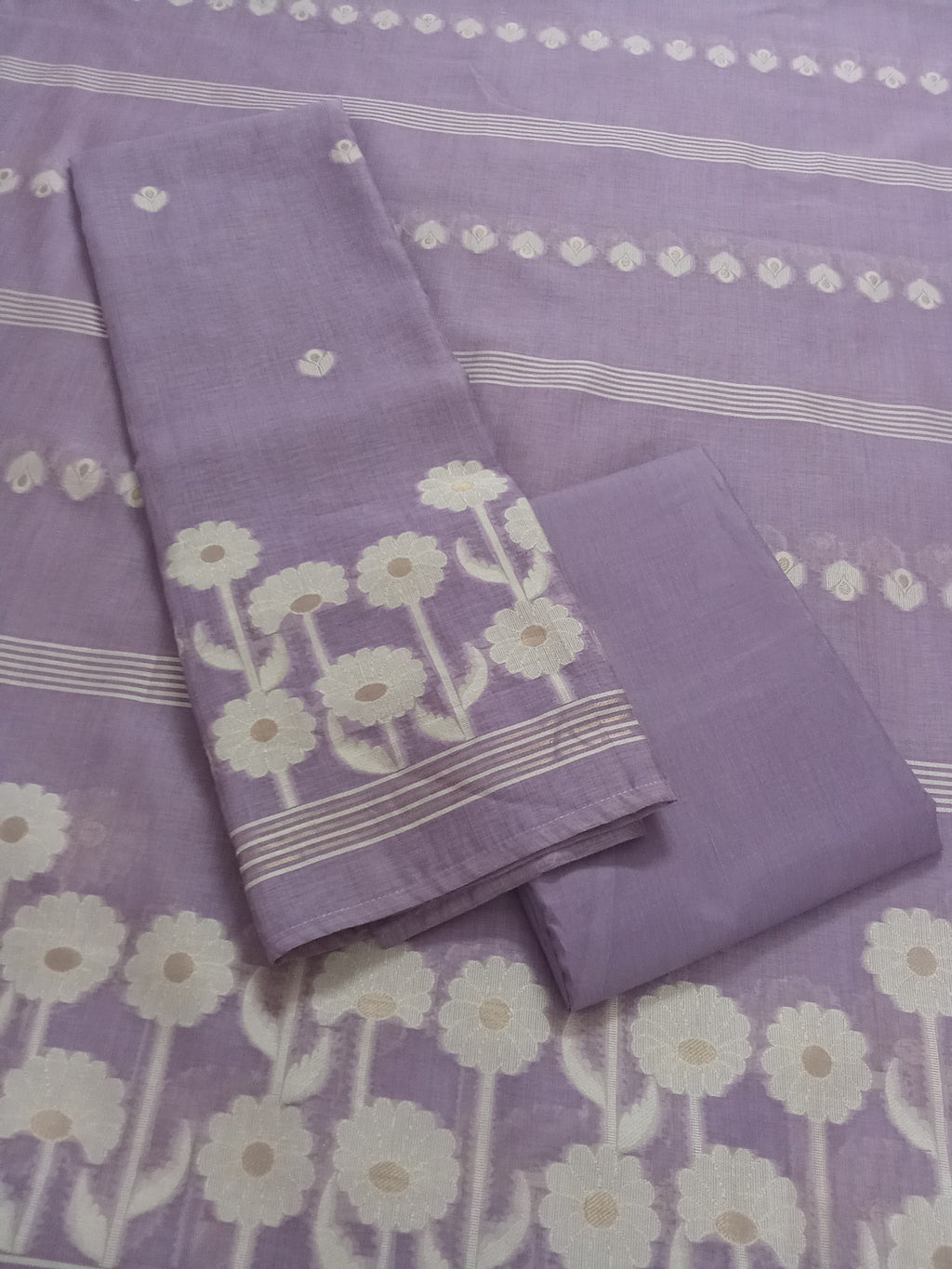 Purple Jamdani Silk Salwar Kameez Suit
