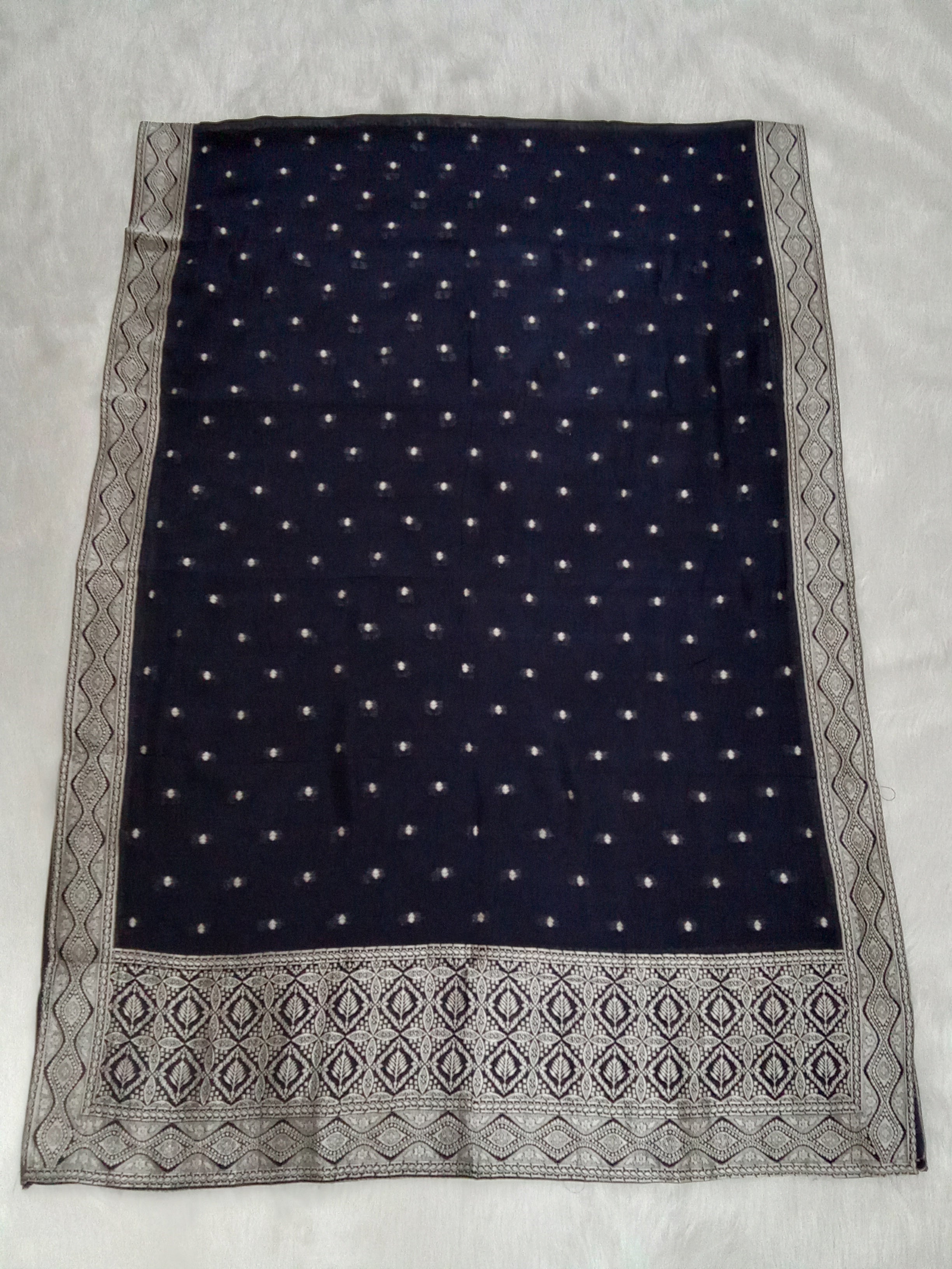 Black Semi-Georgette Dola Unstitched Salwar Kameez Suit