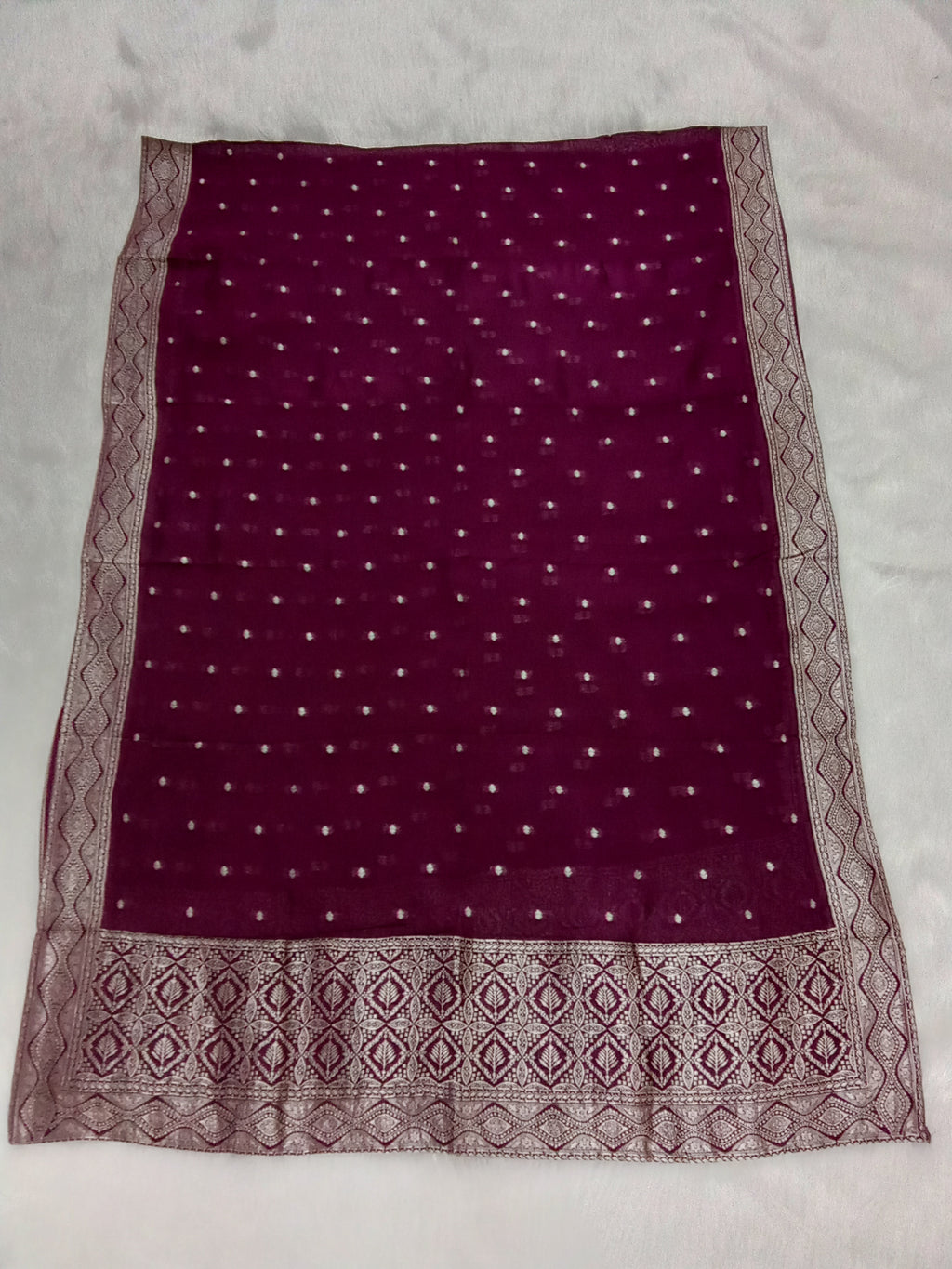 Maroon Semi-Georgette Dola Unstitched Salwar Kameez Suit