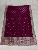 Maroon Semi-Georgette Dola Unstitched Salwar Kameez Suit