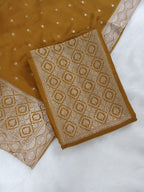 Mustard Yellow Semi-Georgette Dola Unstitched Salwar Kameez Suit